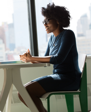 Person analyzing recruitment data